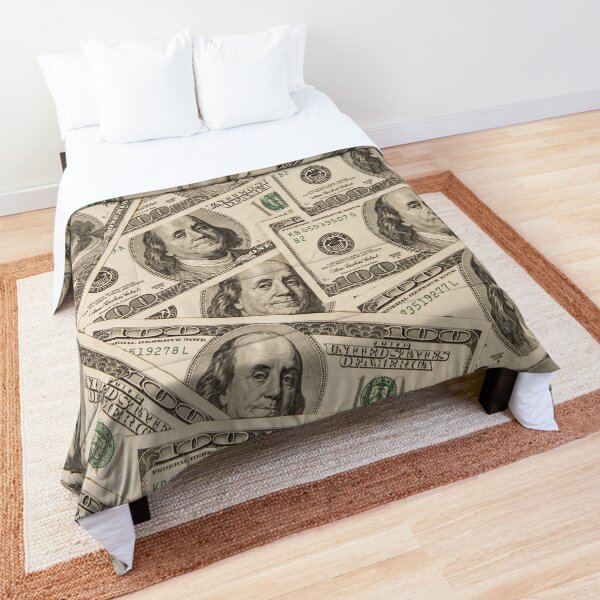 One hundred dollar bills American currency bank notes Comforter