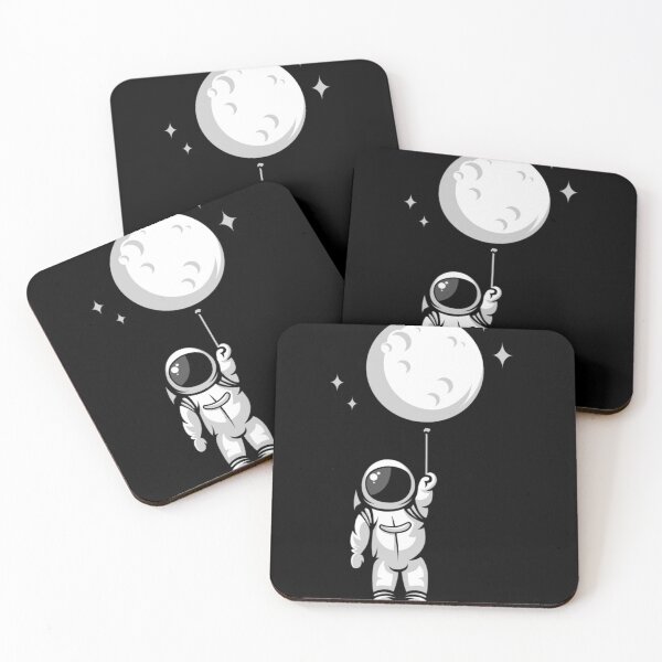 Item preview, Astronaut moon balloon illustrations  designed and sold by zugharo2019.