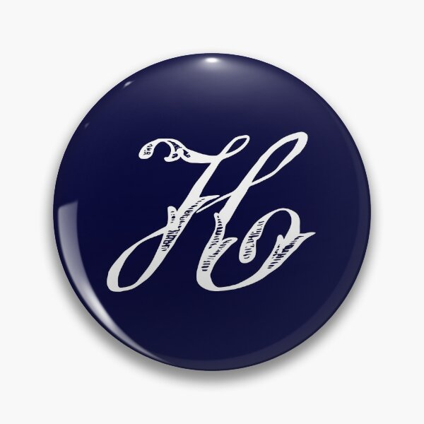 Item preview, Antique Vintage Stylish White Navy Blue Monogram Letter H designed and sold by Vintage-TM.