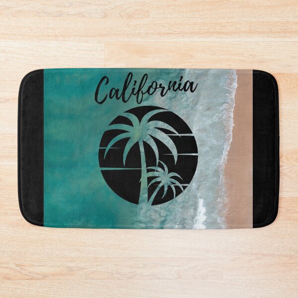 Item preview, Graphic Text Design With Beach Sun and Palm Trees Road Trip Travel California West Coast Hwy 1 Big Sur Text Photo Ocean Coast Drone Picture Version 4 designed and sold by fineartprints1.