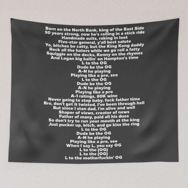 Item preview, L to the OG lyrics  designed and sold by MVJID.