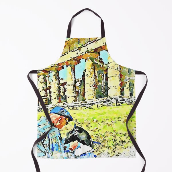 Item preview, Paestum: old man sitting drawing in front of a temple designed and sold by Giuseppe Cocco.