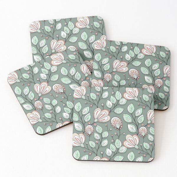 Item preview, Colored Pattern with Vintage Floral Motifs designed and sold by lissantee.