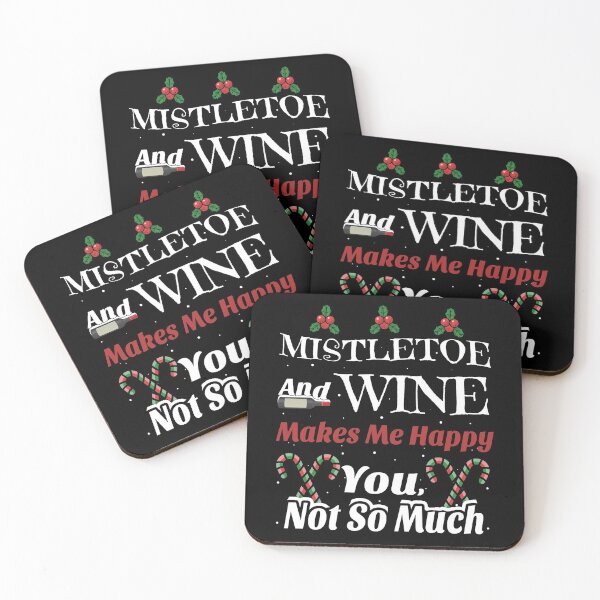 Item preview, mistletoe and wine designed and sold by MoonsmileProd.