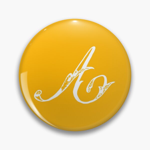 Item preview, Vintage Stylish White Mustard Yellow Monogram A designed and sold by Vintage-TM.