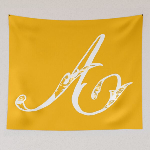 Item preview, Vintage Stylish White Mustard Yellow Monogram A designed and sold by Vintage-TM.