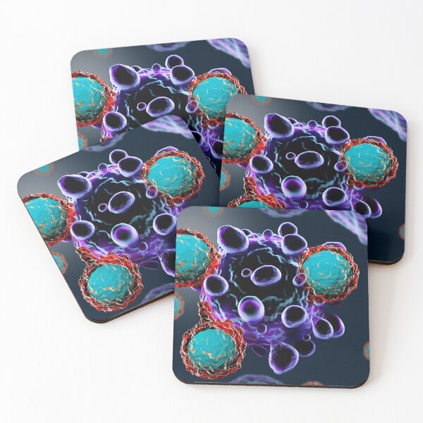 Item preview, T CELLS ATTACKING MICROSCOPIC VIEW PHOTO IMAGE MEDICAL LABORATORY SCIENTIST designed and sold by Hippiesole.