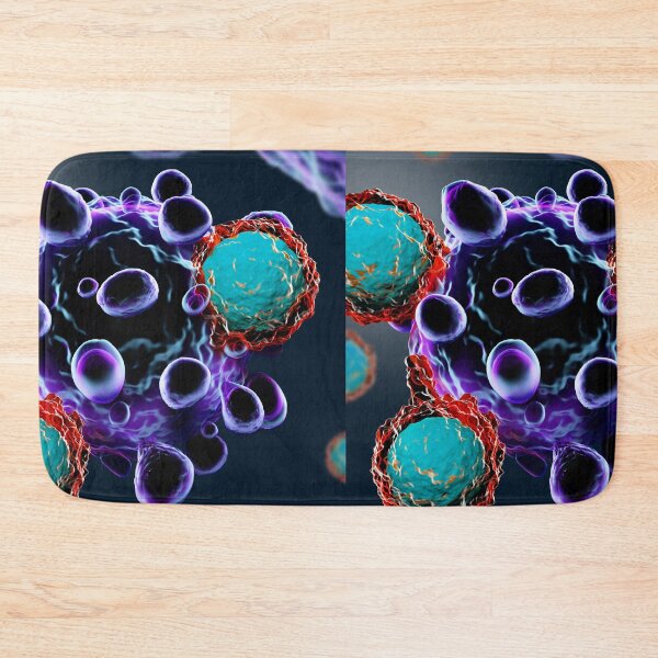 Item preview, T CELLS ATTACKING MICROSCOPIC VIEW PHOTO IMAGE MEDICAL LABORATORY SCIENTIST designed and sold by Hippiesole.