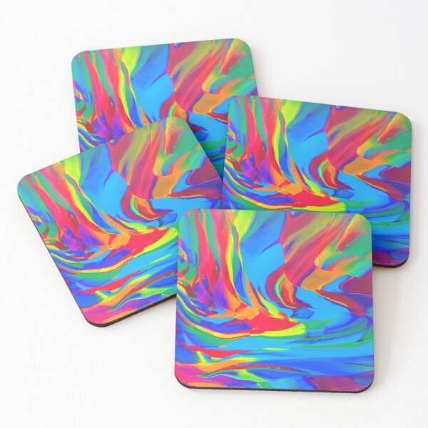 Item preview, Rainbow Ribbons acrylic abstract painting designed and sold by Color Splash Gallery.