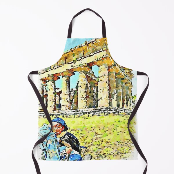 Item preview, Paestum: old man sitting drawing in front of a temple designed and sold by Giuseppe Cocco.