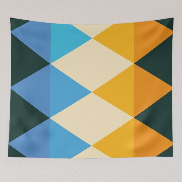 Item preview, rhomboid echo transformed blue orange designed and sold by artistgaf.