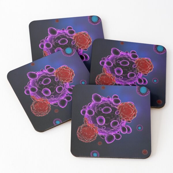 Item preview, T CELLS ATTACKING CANCER CELLS MICROSCOPIC VIEW PHOTO IMAGE MEDICAL LABORATORY SCIENTIST designed and sold by Hippiesole.