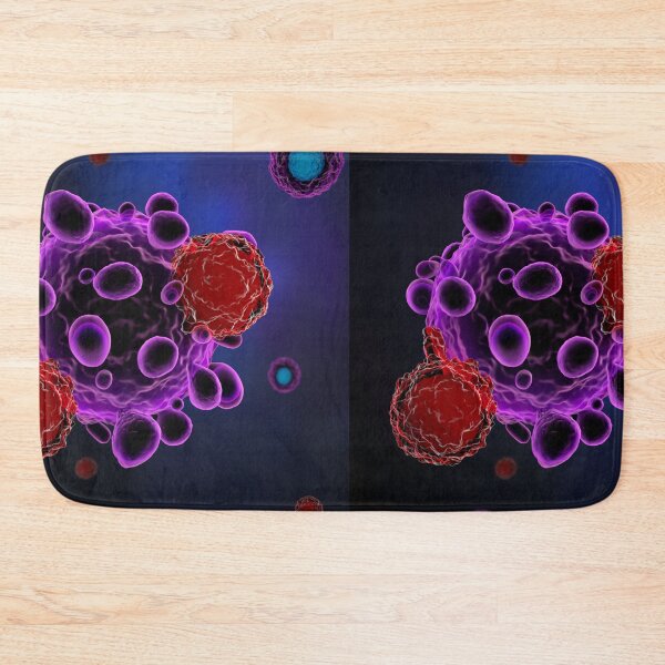 Item preview, T CELLS ATTACKING CANCER CELLS MICROSCOPIC VIEW PHOTO IMAGE MEDICAL LABORATORY SCIENTIST designed and sold by Hippiesole.