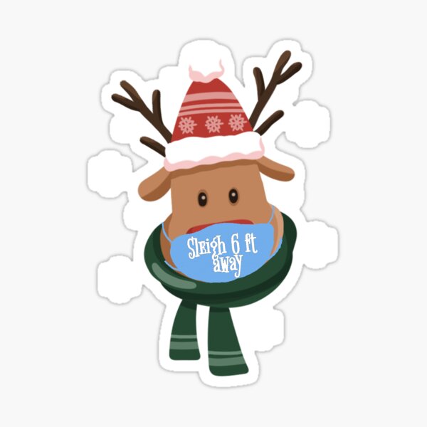 Item preview, Reindeer Christmas 2020 Sleigh Stay 6 Feet Away designed and sold by RainbowPandas.