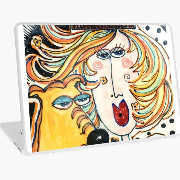 Girl and her dog Laptop Skin