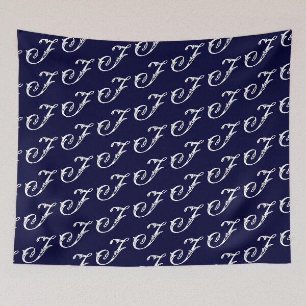 Item preview, Vintage Stylish White Navy Blue Monogram Letter J designed and sold by Vintage-TM.