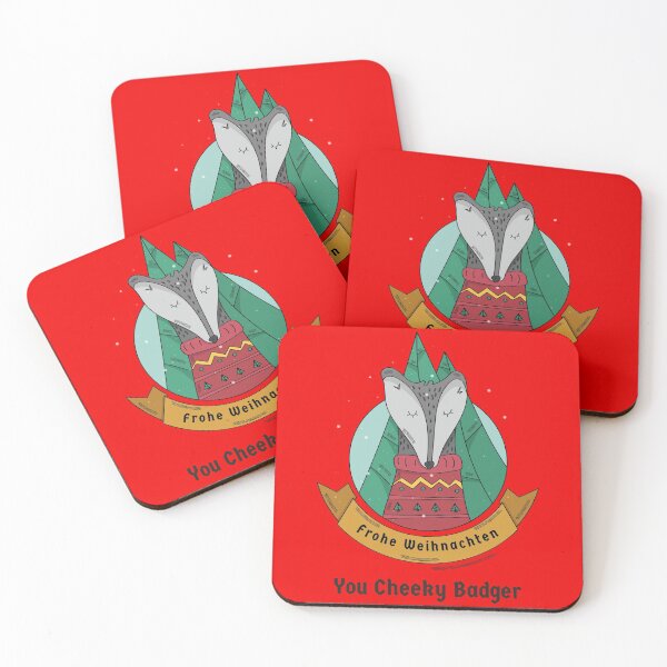 Item preview, Merry Christmas Funny Cheeky Badger German designed and sold by Time4German.