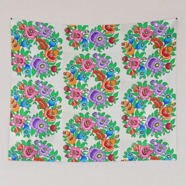 Item preview, Zalipie Poland folk mural painting artwork (1) designed and sold by folkyouall.