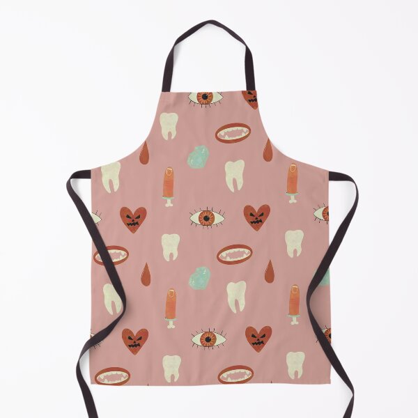 Item preview, Cute and Spooky Halloween Pattern, Pink Background, Vampire, Eye, Tooth, Heart designed and sold by nkdttr.