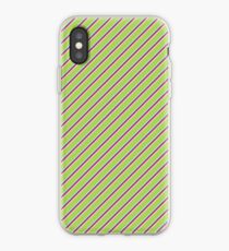 Diagonal Green and Purple Stripes iPhone Case