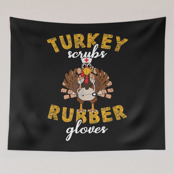 Item preview, Turkey Scrubs Rubber Gloves Thanksgiving designed and sold by turiiamon.