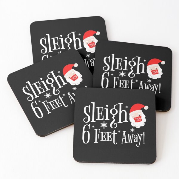 Item preview, White Christmas Pun Sleigh 6 Feet Away designed and sold by RainbowPandas.