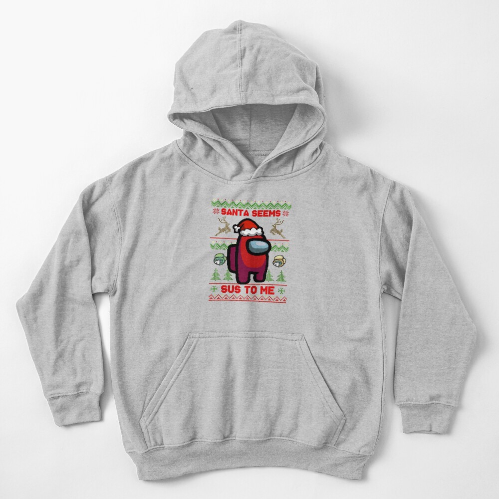 Santa Seems Sus To Me - Among Us Ugly Sweater Kids Pullover Hoodie