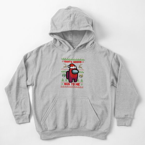 Santa Seems Sus To Me - Among Us Ugly Sweater Kids Pullover Hoodie