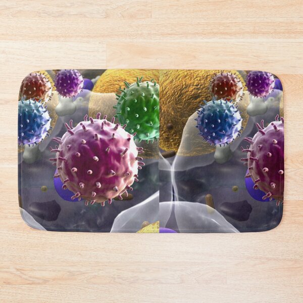 Item preview, LYMPHOCYTE CELL MICROSCOPIC VIEW PHOTO IMAGE MEDICAL LABORATORY SCIENTIST designed and sold by Hippiesole.