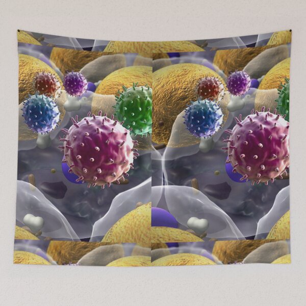 Item preview, LYMPHOCYTE CELL MICROSCOPIC VIEW PHOTO IMAGE MEDICAL LABORATORY SCIENTIST designed and sold by Hippiesole.