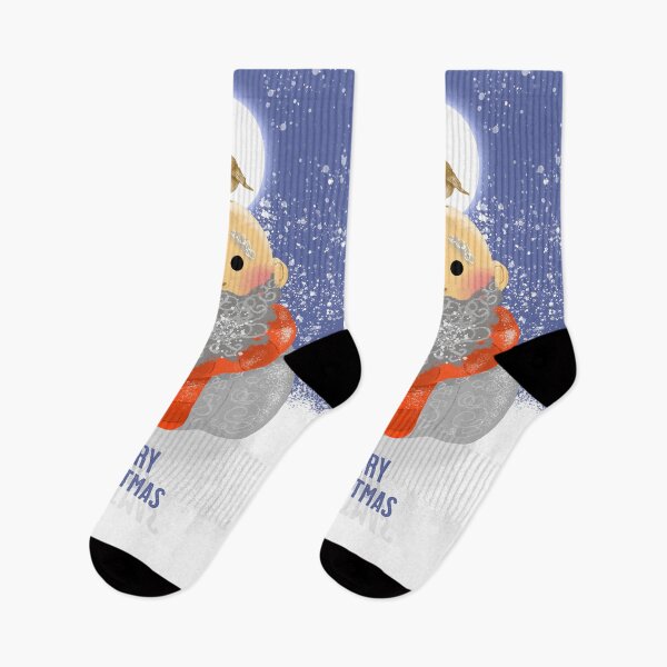 Item preview, Hombre barbudo en la nieve con Robin Redbreast designed and sold by VicEllisArt.
