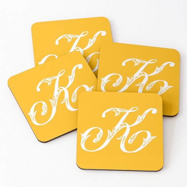 Item preview, Vintage Stylish White Mustard Yellow Monogram Letter K designed and sold by Vintage-TM.