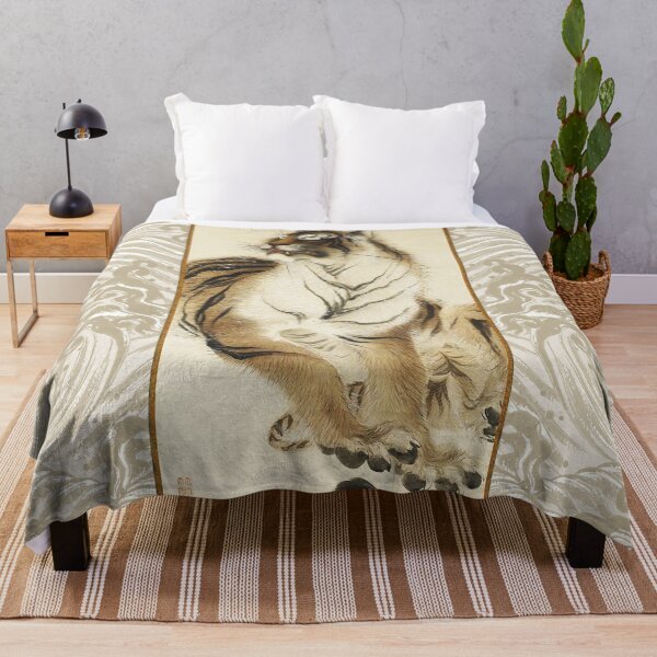 Item preview, TIGER WITH SEA WAVES Antique Japanese Woodcut designed and sold by BulganLumini.