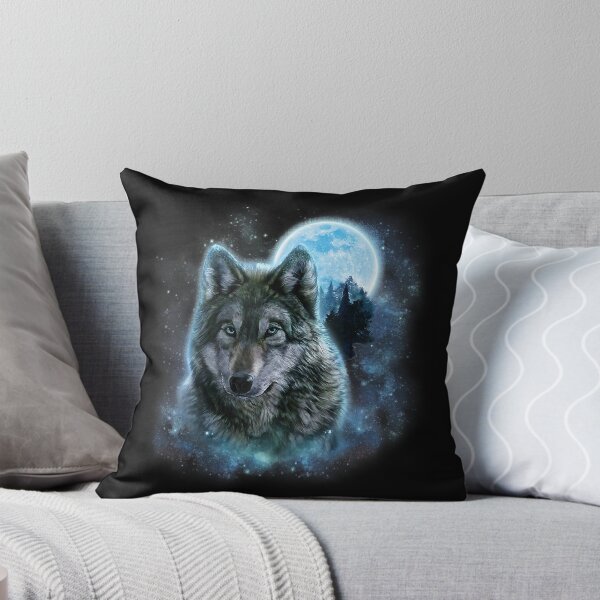 Item preview, T-Shirt, Grey Wolf Hunting Ground, Icy Moon, Forest, Galaxy designed and sold by LenaEhrlichmann.