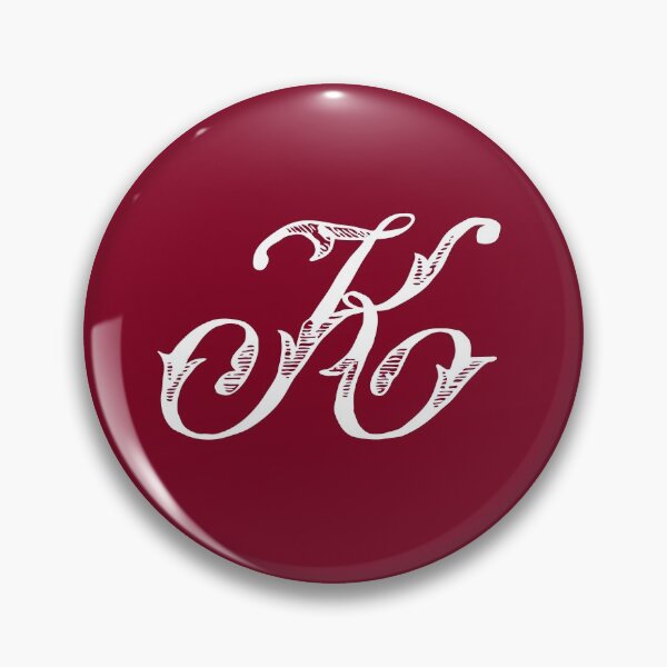 Item preview, Vintage Stylish White Burgundy Red Monogram Letter K designed and sold by Vintage-TM.