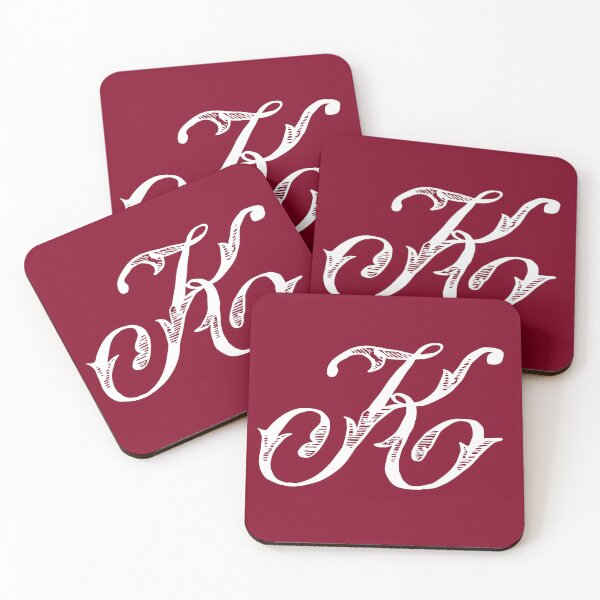 Item preview, Vintage Stylish White Burgundy Red Monogram Letter K designed and sold by Vintage-TM.