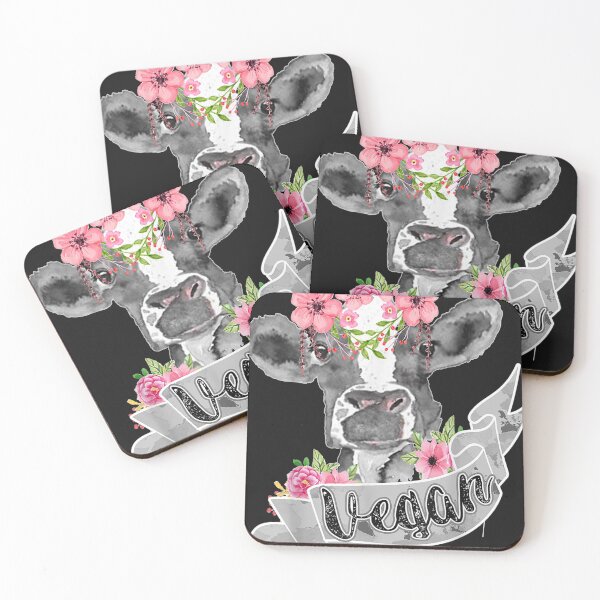 Item preview, Vegan Funny Cow With Flower Headband Gift designed and sold by turiiamon.