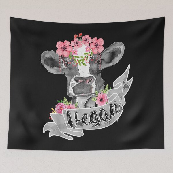 Item preview, Vegan Funny Cow With Flower Headband Gift designed and sold by turiiamon.