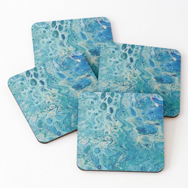 Item preview, Blue-Green Paint Pour designed and sold by OriginallyWild.