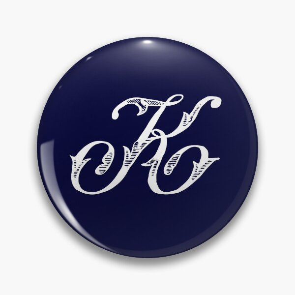 Item preview, Vintage Stylish White Navy Blue Monogram Letter K designed and sold by Vintage-TM.