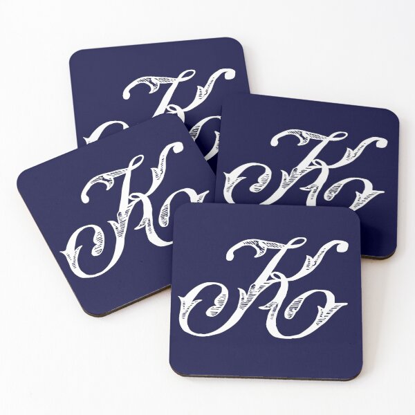 Item preview, Vintage Stylish White Navy Blue Monogram Letter K designed and sold by Vintage-TM.