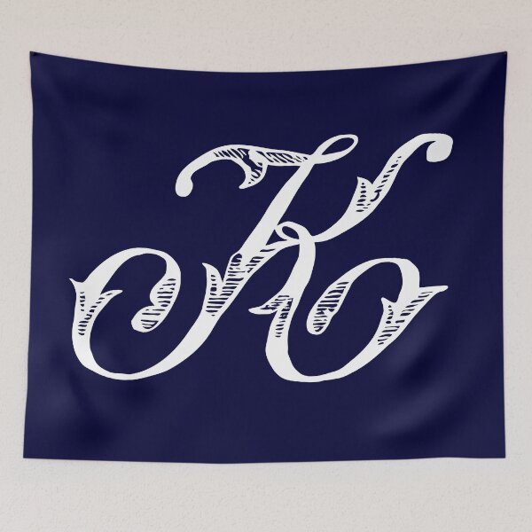 Item preview, Vintage Stylish White Navy Blue Monogram Letter K designed and sold by Vintage-TM.