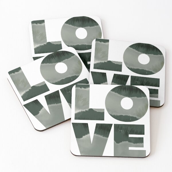 Item preview, Love slogan in dark green tie dye designed and sold by SJAPhoto.