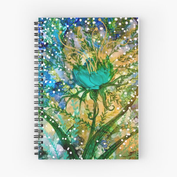 Item preview, Snow Belle, teal flower in snow designed and sold by MillieMoth.