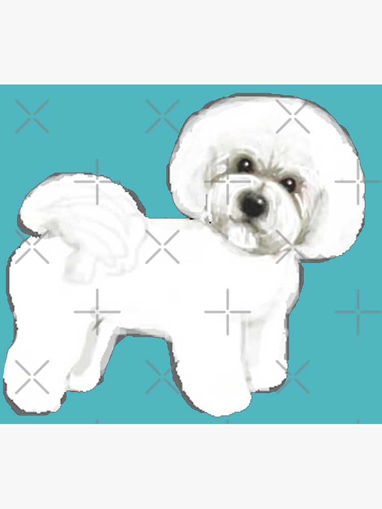Bichon Frise dogs Fun Summer Turquoise by MagentaRose
