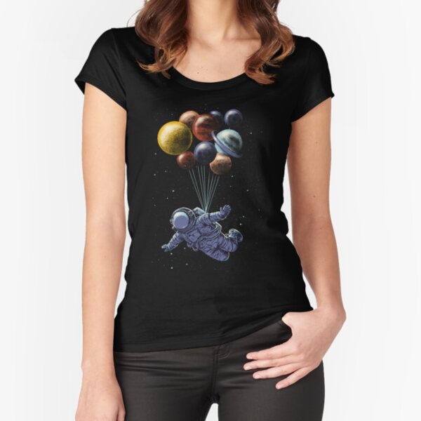 Space Travel Fitted Scoop T-Shirt