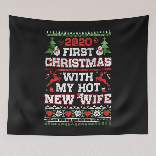 Item preview, 2020 First Christmas With My Hot New Wife Ugly Sweater designed and sold by CreativeGift.