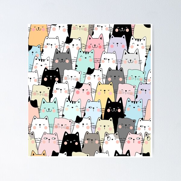 Colorful Cats Poster