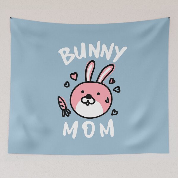 Artikelvorschau, Bunny Mom Cute Pink Rabbit mit einer Karotte entworfen und verkauft von vibrantyy.