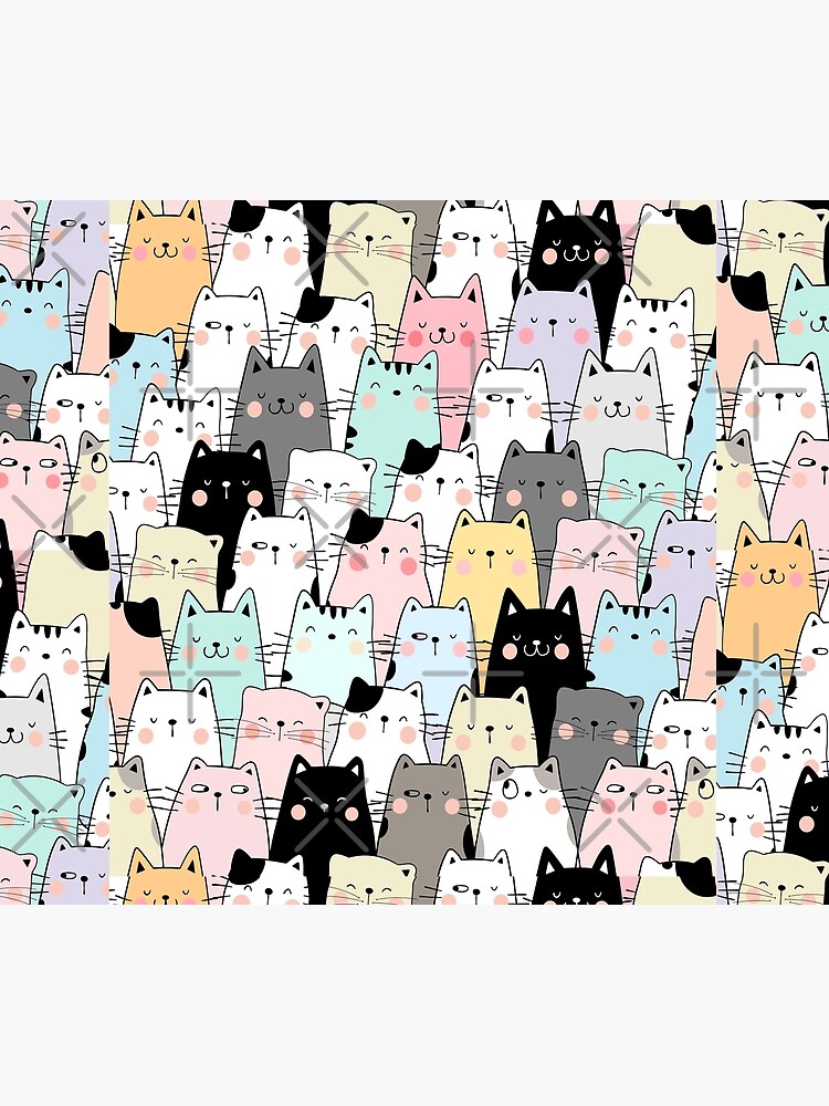 Thumbnail 6 of 6, Throw Blanket, Colorful Cats designed and sold by Dollfacedesign.